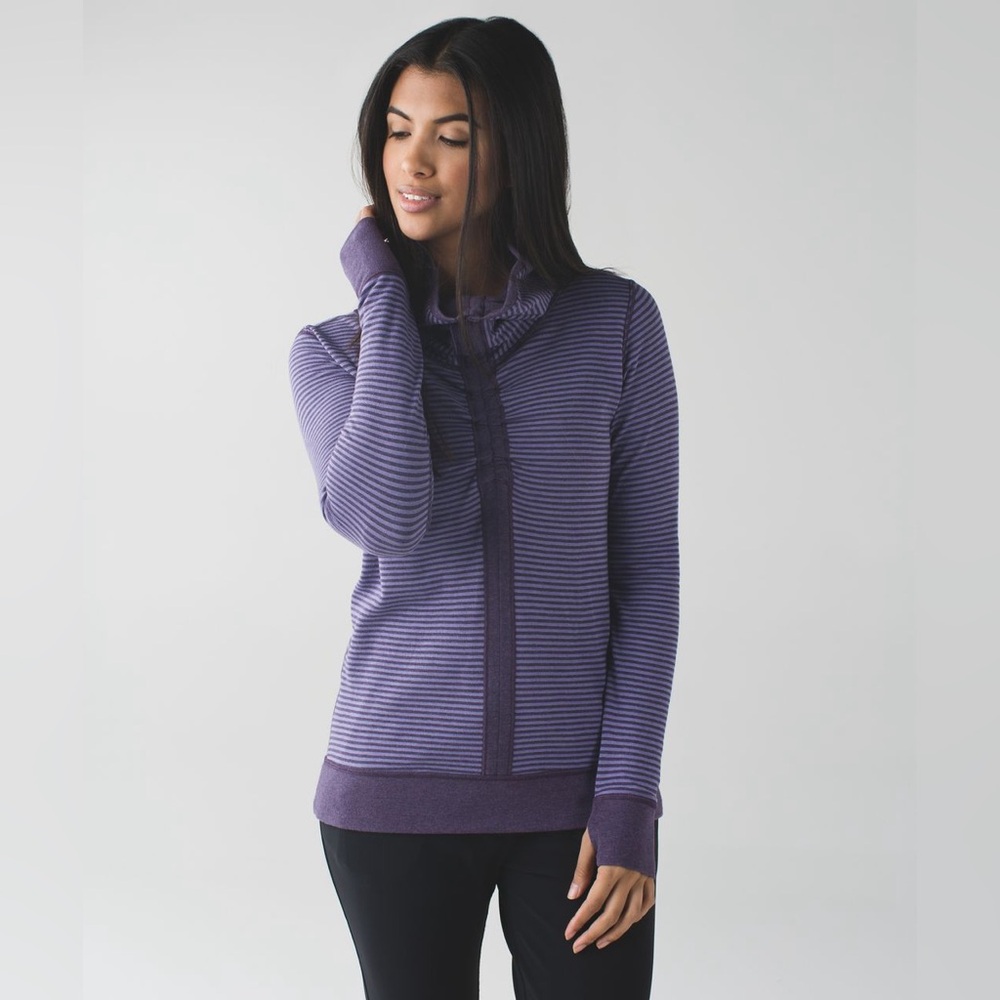 lululemon‎ athletica Reversible Purple Striped Turtleneck Sweater